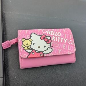 Hello Kitty wallet 2009 Pink holding bear puppet